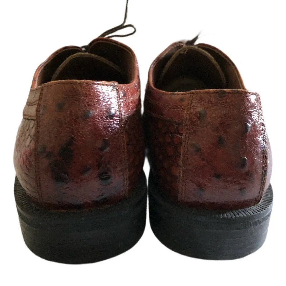 Stacy Adams Cognac Brown Alligator/Ostrich Print Shoes 24141 Men’s Size 9